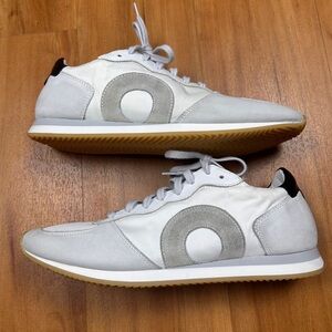 Oliver Cabell Women’s  Classic White Sneakers with Gray Accents Size 42